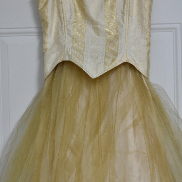 GUNNE SAX Vintage Gold Corsette Dress Size 5/6 - Picture 2 of 6